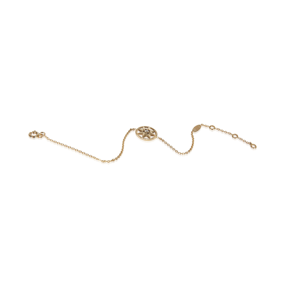 Christian Dior Yellow Gold Mother Of Pearl and Diamond Rose Des Vents Bracelet - Picture 2 of 4
